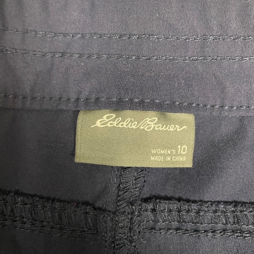 Eddie Bauer Shorts Women 10 Navy Blue Hiking Outdoor Stretch Granola Girl - Picture 5 of 10